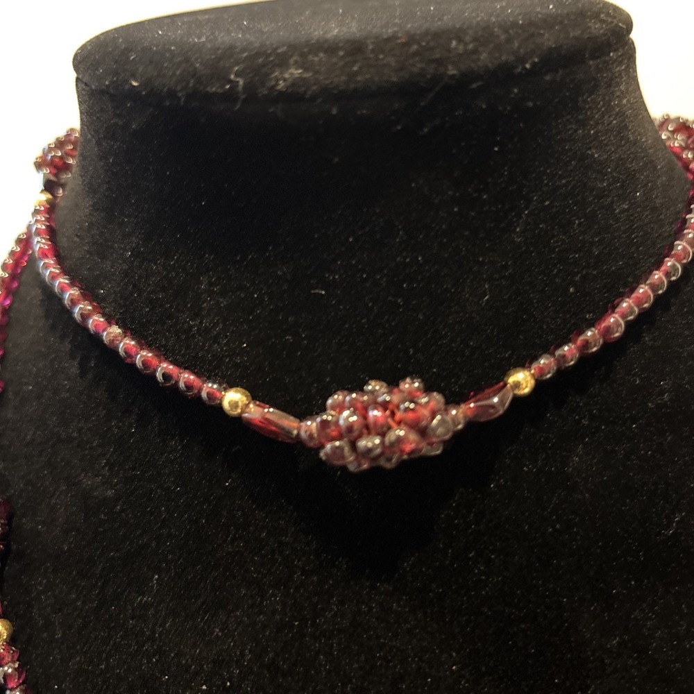 Garnet Necklace 18" Long - Picture 3 of 3